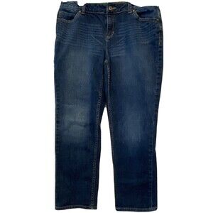 Simply Vera Wang Crop Blue Denim Straight Mid Rise Jeans Size 10,  33” x 26”